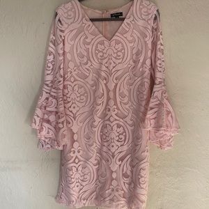 pink bell sleeve dress